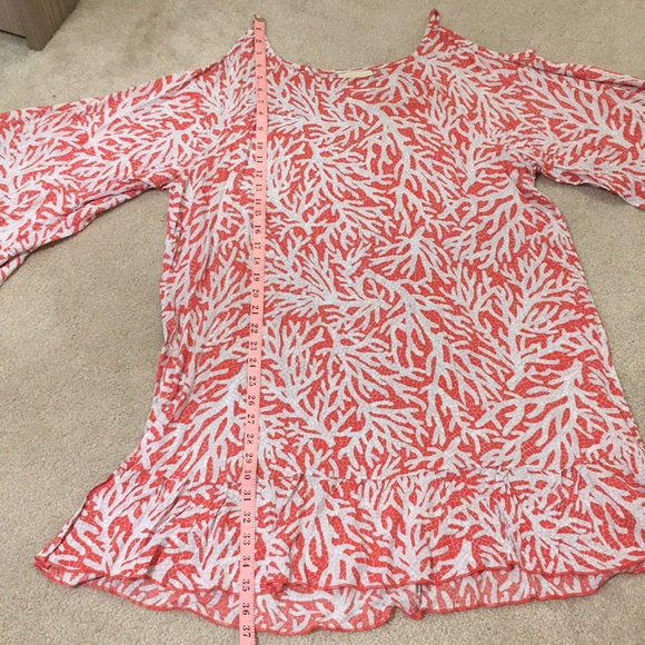 NWT MICHAEL Michael Kors “Sea Coral” Swim Cover-Up Tunic Dress - Picture 5 of 9